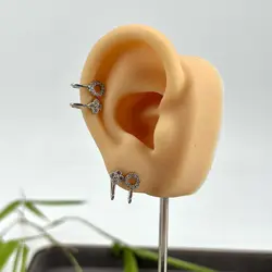 130896 anneaux d'oreilles serties d'oxydes  argent 925 millième (22 ct) 1,87g