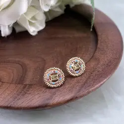 23084505 boucles d'oreilles puces ronds avec d'oxydes