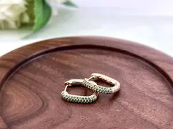 2672250 boucles d'oreilles créoles orné d'oxydes verts