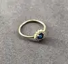 2972240 bague solitaire rond avec oxydes bleu et incolores t58