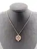 97436445 collier avec pendentif rond orné d'oxydes l45 cm