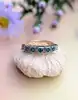 bague ancienne en or 9k et argent sertie de 5 émeraudes or 375 millième (9 ct) 4,19g