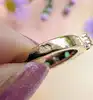 bague ancienne en or 9k et argent sertie de 5 émeraudes or 375 millième (9 ct) 4,19g