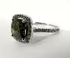 bague apm monaco pierre verte & demi-tour pavé zirconiums blancs t54 argent 925 millième (22 ct) 3,24g