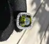 bague apm monaco pierre verte & demi-tour pavé zirconiums blancs t54 argent 925 millième (22 ct) 3,24g