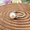 bague argent perle et oxydes argent 925 millième (22 ct) 2,07g
