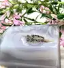 bague argent pierres noires et blanches t52 argent 925 millième (22 ct) 3,46g