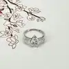 bague argent sertie d'un zircon en forme de poire t50 argent 925 millième (22 ct) 2,92g