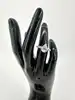 bague argent sertie d'un zircon en forme de poire t50 argent 925 millième (22 ct) 2,92g