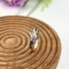 bague en argent ornée d'oxydes noires et blanches t57 argent 925 millième (22 ct) 2,07g