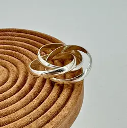 bague en argent trois anneaux t67 argent 925 millième (22 ct) 7,30g