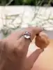 bague or blanc centrée d'un quartz blanc facetté or 375 millième (9 ct) 2,45g