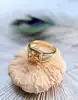 bague or motif carré serti de 4 citrines forme triangle or 750 millième (18 ct) 5,02g