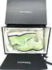 baskets chanel cc en suède et toile matelassé vert clair
