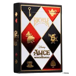 bicycle alice au pays des merveilles - jeu de 54 cartes à jouer - jeu emblématique - magie / carte magie, noir