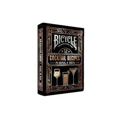 bicycle - jeu de 54 cartes cocktail - apprenez la mixologie avec 52 recettes de cocktails – cartes à jouer – format poker, noir