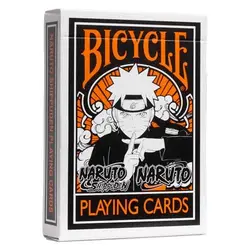 bicycle - jeu de 54 cartes naruto - édition collector manga – cartes à jouer - format poker, vert et orange, tarjeta