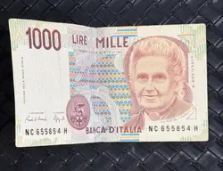 billet 1000 lire "montessori" 1990