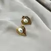 boac boucles d'oreilles en acier motif coeur orné de perle synthétique