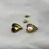 boac boucles d'oreilles en acier motif coeur orné de perle synthétique