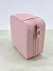boîte à bijoux de voyage en cuir rose