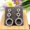 boucles d'oreilles cercles ornés de strass argent 925 millième (22 ct) 5,87g