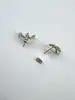 boucles d'oreilles demi-créoles en métal doré avec ligne d'oxydes