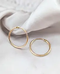 boucles d'oreilles petites créoles lisses or 375 millième (9 ct) 0,77g
