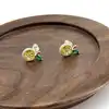 boucles d'oreilles puces motif lemon avec oxydes
