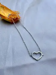 bracelet argent en forme de coeur serti d'oxydes argent 925 millième (22 ct) 0,88g