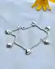 bracelet en argent avec 6 pendentifs en forme de coeur l18cm argent 925 millième (22 ct) 5,46g