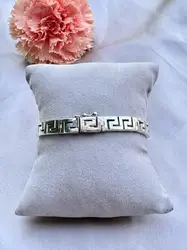 bracelet en argent motif méandre grec l17cm argent 925 millième (22 ct) 12,32g