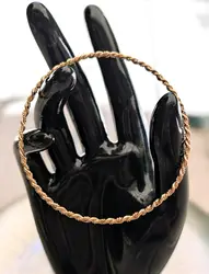 bracelet jonc fin maille torsadée en or rose (1 de 7 joncs) or 750 millième (18 ct) 8,91g