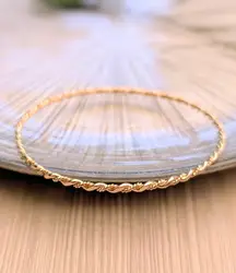 bracelet jonc fin maille torsadée en or rose (1 de 7 joncs) or 750 millième (18 ct) 8,99g