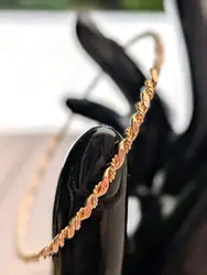 bracelet jonc fin mailles tressés en or rose (1 de 7 joncs) or 750 millième (18 ct) 8,68g