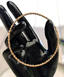 bracelet jonc fin mailles tressés en or rose (1 de 7 joncs) or 750 millième (18 ct) 8,96g