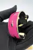 bracelet jonc large bangle up émail rose fuchsia et éclairs dorés
