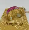 bracelet jonc large bangle up émail rose fuchsia et éclairs dorés