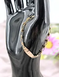bracelet maille grain de café avec une plaque d'identité or 375 millième (9 ct) 2,12g