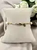 bracelet métal doré avec perles synthétique
