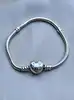 bracelet pandora maille serpent fermoir cœur moments l17,5cm argent 925 millième (22 ct) 13,95g
