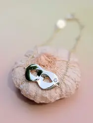 bracelet vanessa tugendhaft masque vénicien serti d'un petit diamant or 750 millième (18 ct) 3,15g