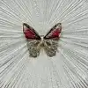 broche broche papillon rose et doré