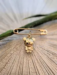 broche épingle avec un charm ourson or 750 millième (18 ct) 1,33g