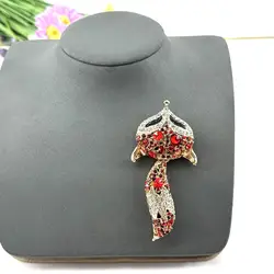 broche motif renard pavée d'oxydes