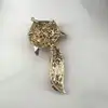 broche motif renard pavée d'oxydes