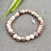 brpi bracelet élastiqué en pierre opale rose d6mm
