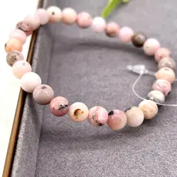 brpi bracelet élastiqué en pierre opale rose d6mm