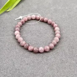 brpi bracelet élastiqué en pierre quartz fraise d6mm