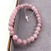 brpi bracelet élastiqué en pierre quartz fraise d6mm